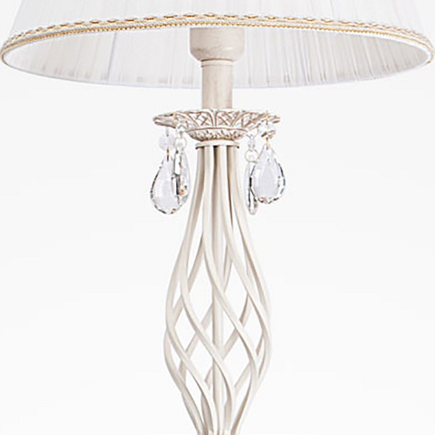 Торшер eurosvet amelia 10073/1 белый с золотом/прозрачный хрусталь strotskis