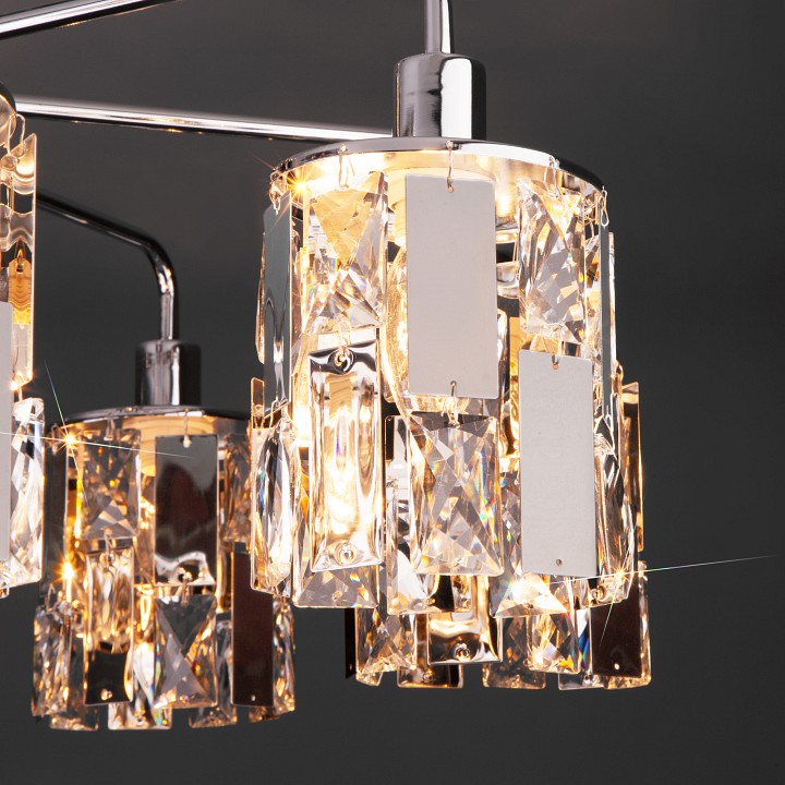 Люстра на штанге eurosvet scoppio 10101/8 хром/прозрачный хрусталь strotskis