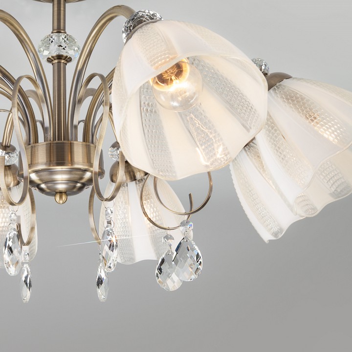 Люстра на штанге eurosvet floranse 30155/8 античная бронза