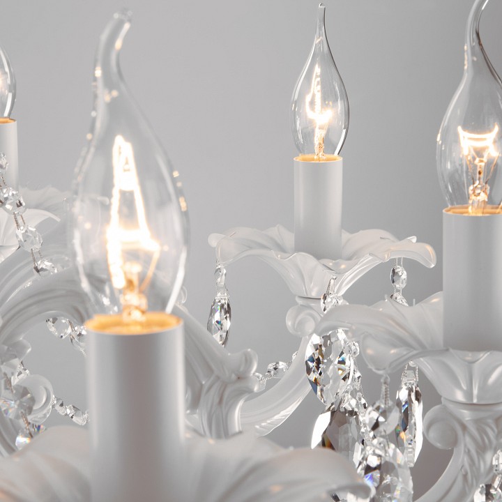 Подвесная люстра eurosvet veletta 10108/5 белый/прозрачный хрусталь strotskis