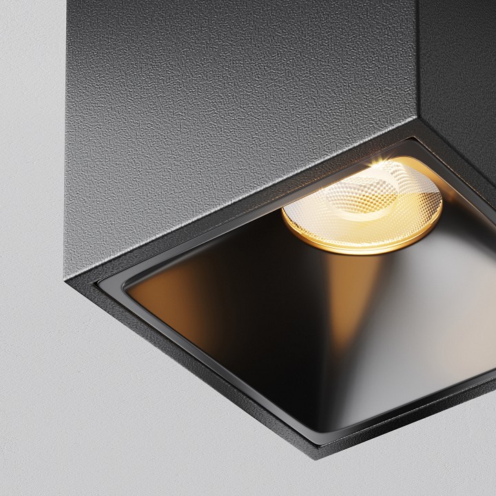 Накладной светильник maytoni technical alfa led c065cl-8w2.7k-sq-b