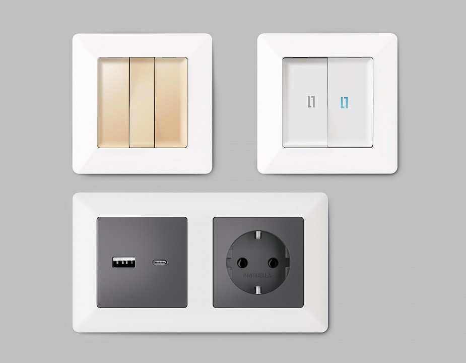 Рамка на 3 поста ambrella volt alfa af110123