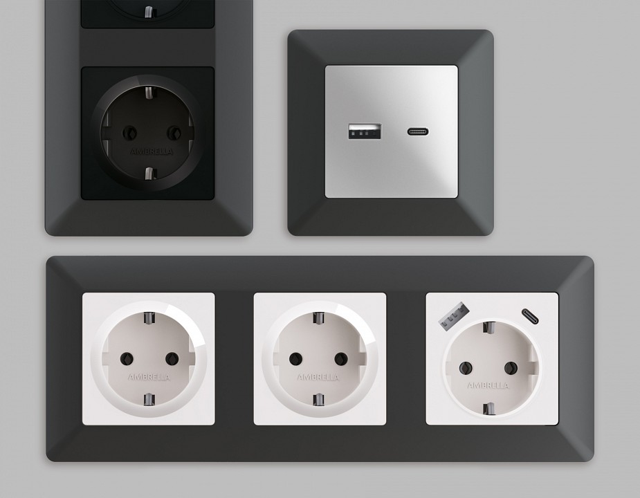 Рамка на 4 поста ambrella volt alfa af110804