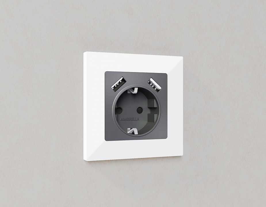 Рамка на 1 пост ambrella volt alfa af220101