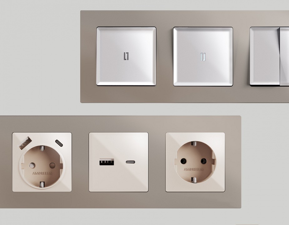 Рамка на 5 постов ambrella volt alfa af220365