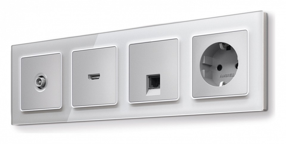 Рамка на 4 поста ambrella volt alfa af330404