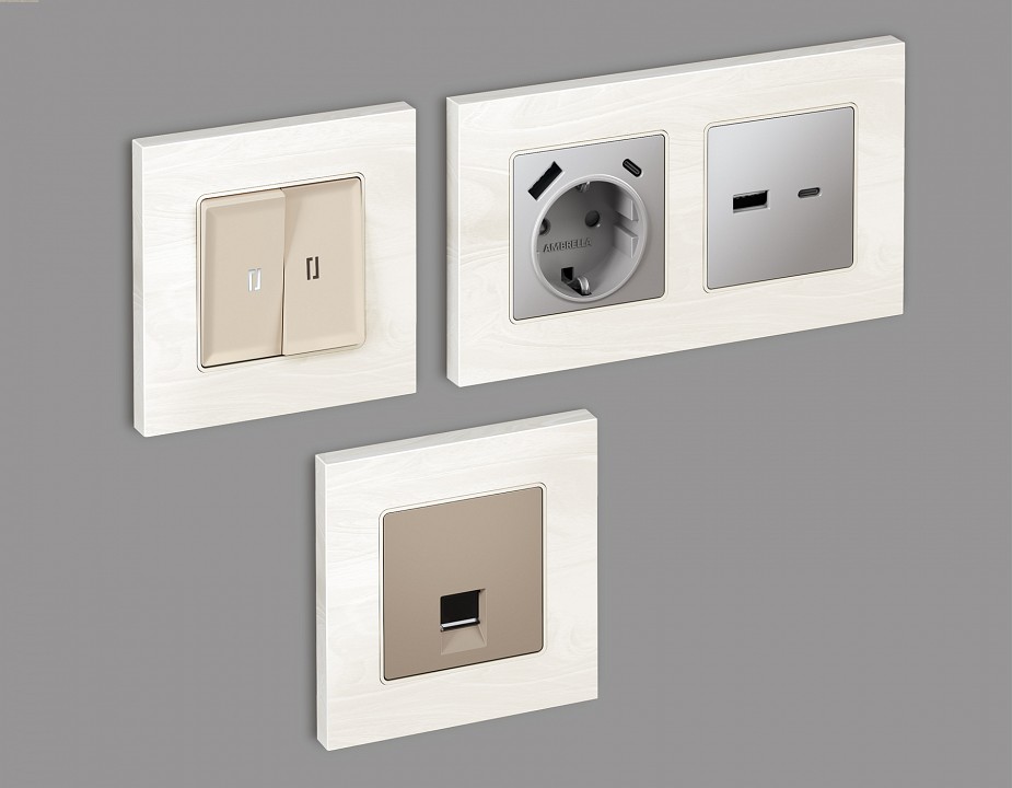 Рамка на 3 поста ambrella volt alfa af930103