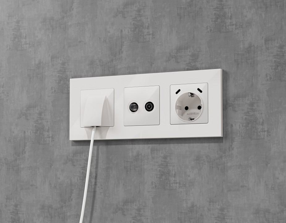 Накладка для розетки для вывода кабеля ambrella volt alfa ap1158