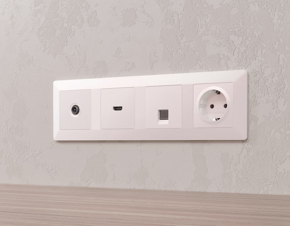 Накладка для розетки с заземлением ambrella volt alfa ap2060