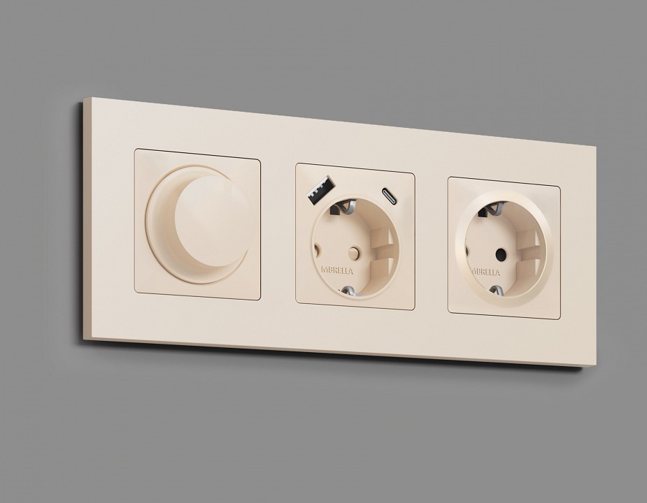 Накладка для розетки с заземлением и со шторками ambrella volt alfa ap3270