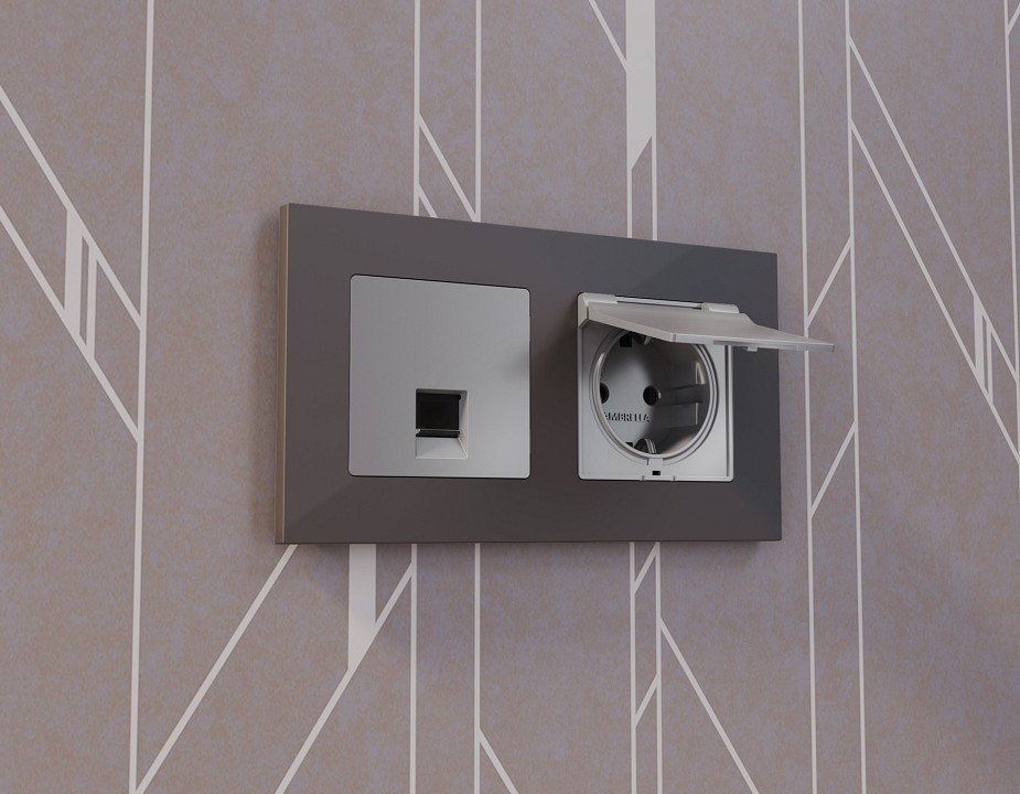 Накладка для розетки rj-11 или rj-45 ambrella volt alfa ap5120