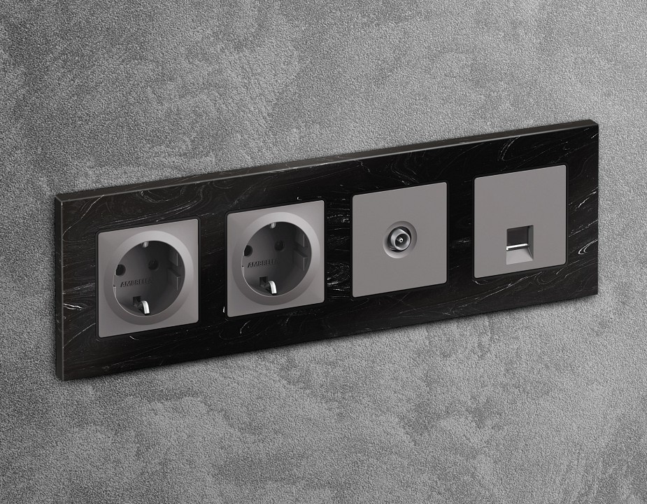 Накладка для тв-розетки ambrella volt alfa ap5130