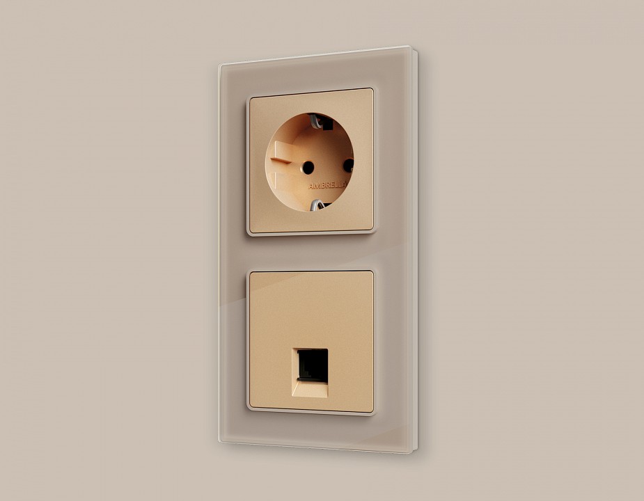 Накладка для розетки rj-11 или rj-45 ambrella volt alfa ap6120