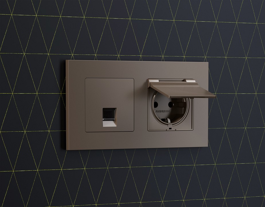 Накладка для розетки rj-11 или rj-45 ambrella volt alfa ap6420