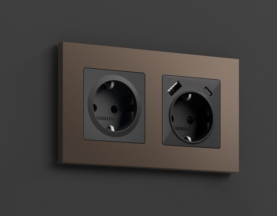 Накладка для розетки с заземлением ambrella volt alfa ap9060