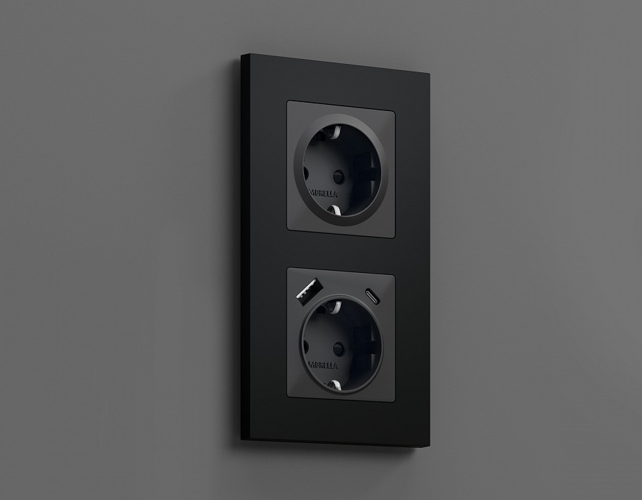 Накладка для розетки с заземлением и со шторками ambrella volt alfa ap9070
