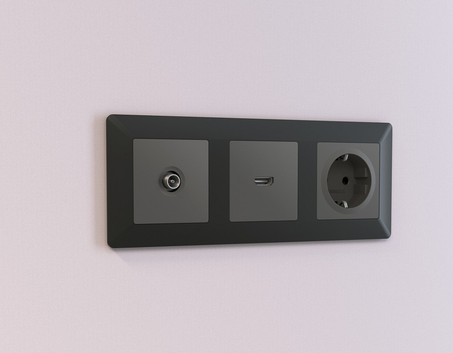 Накладка для розетки hdmi ambrella volt alfa ap9140