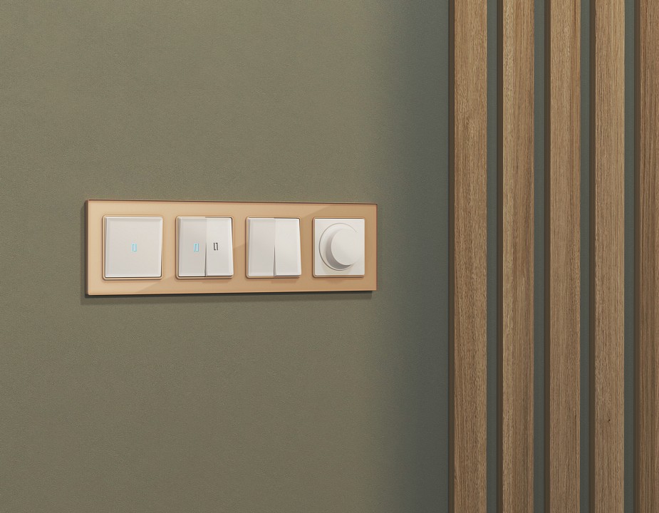 Выключатель самовозвратный одноклавишный с подсветкой, Без рамки ambrella volt ma ma122060