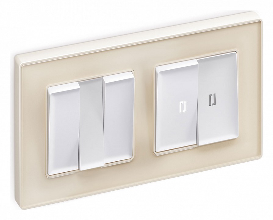 Выключатель проходной двухклавишный с подсветкой ambrella volt alfa ma124035