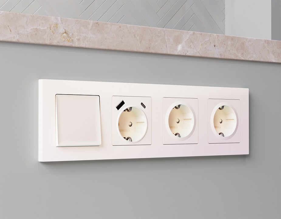 Выключатель двухполюсной самовозвратный без рамки ambrella volt ma ma201050