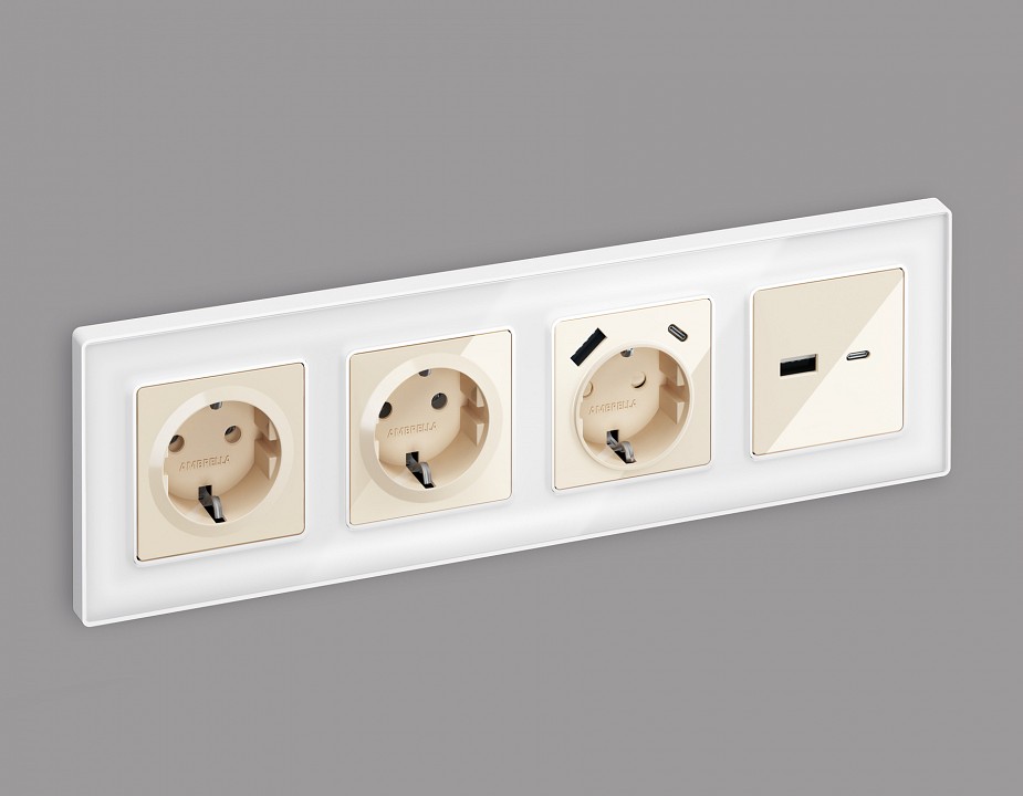 Розетка 2хusb type a и c без рамки ambrella volt alfa ma311010