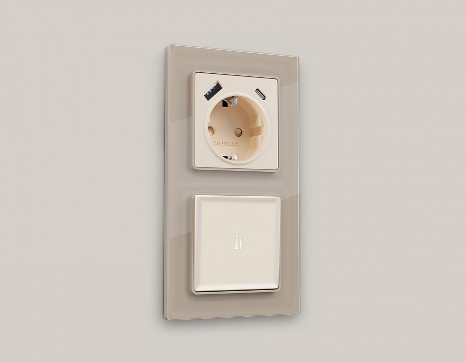 Выключатель проходной одноклавишный с подсветкой ambrella volt alfa ma322035