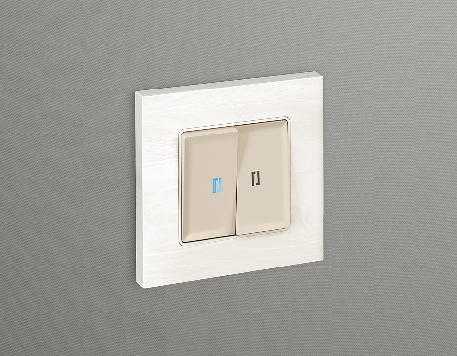 Выключатель проходной двухклавишный с подсветкой ambrella volt alfa ma324040