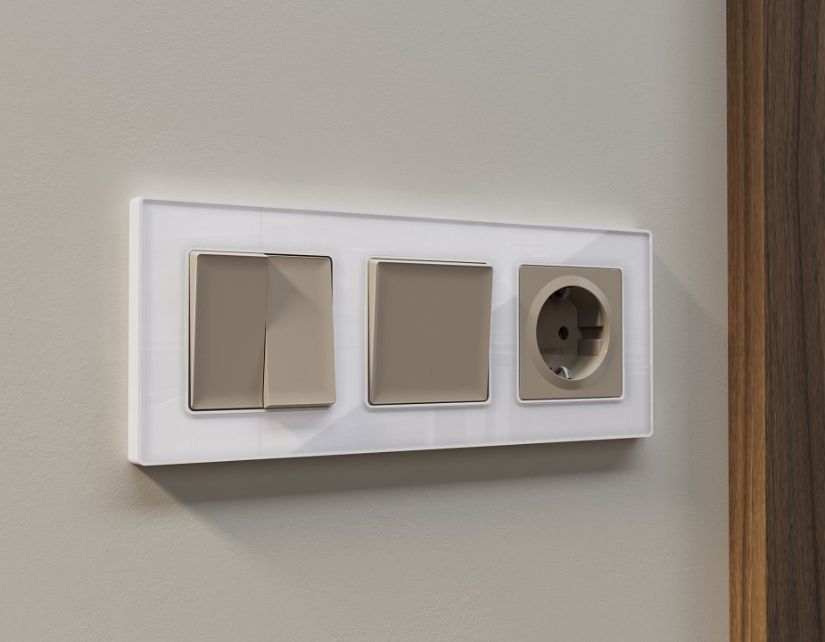 Выключатель двухполюсной самовозвратный без рамки ambrella volt ma ma361050