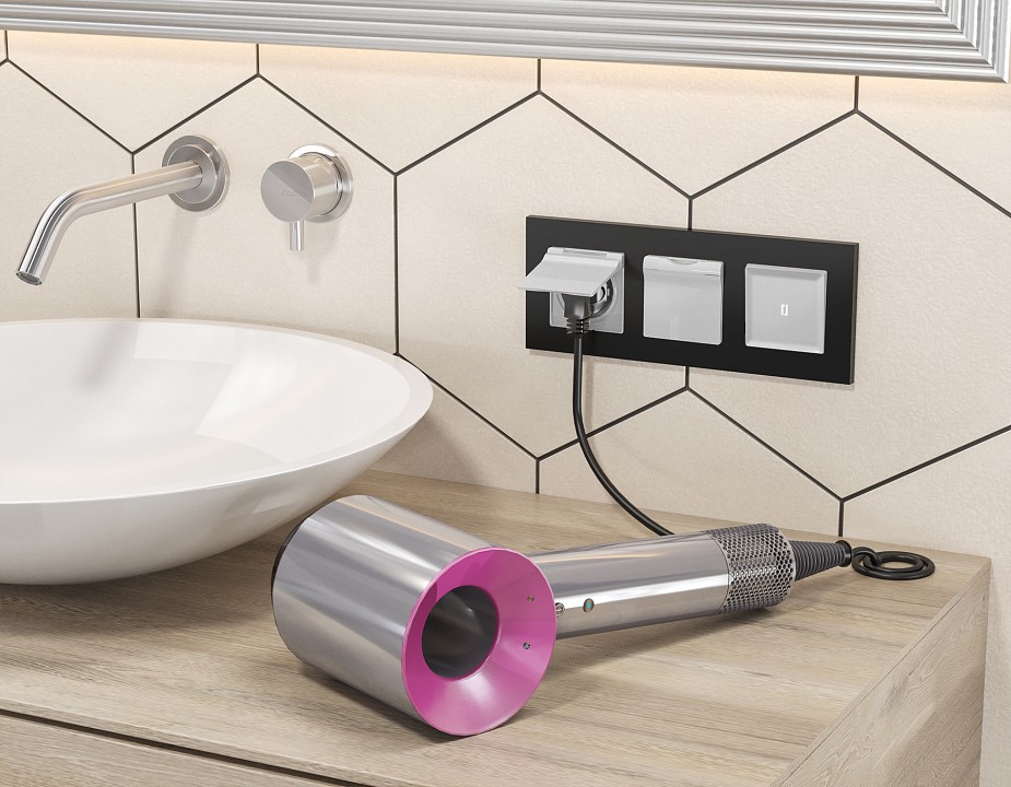 Выключатель самовозвратный одноклавишный с подсветкой, Без рамки ambrella volt ma ma402055