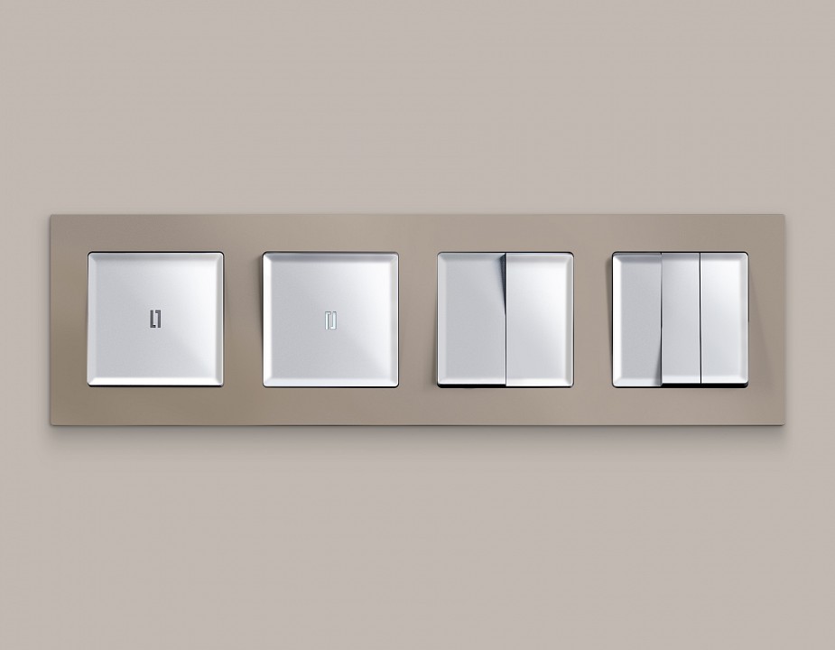 Выключатель проходной двухклавишный ambrella volt alfa ma403020