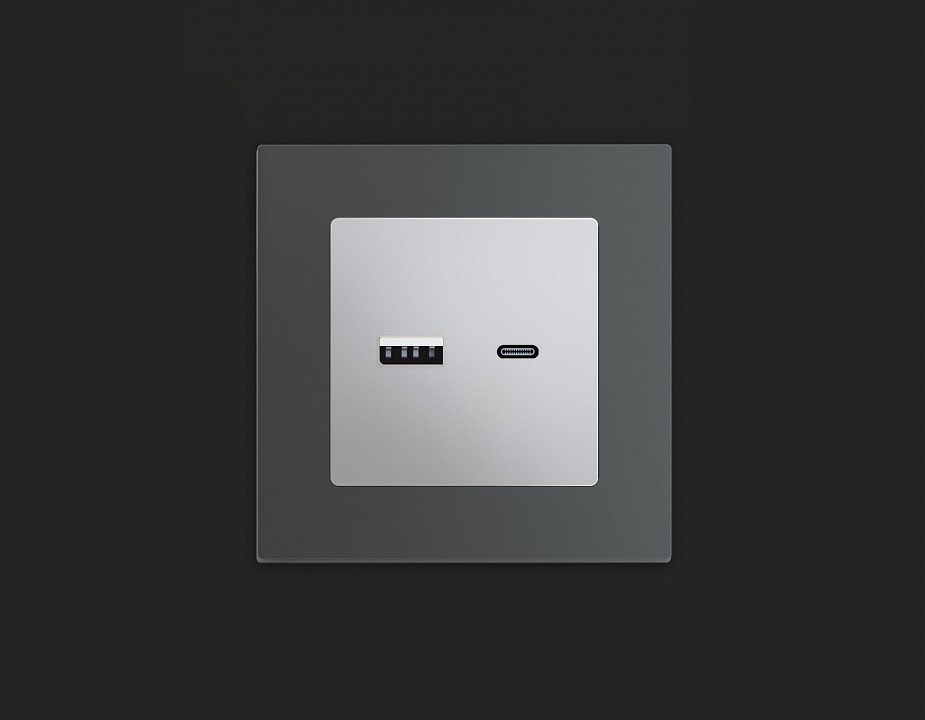 Розетка 2хusb type a и c без рамки ambrella volt alfa ma411010