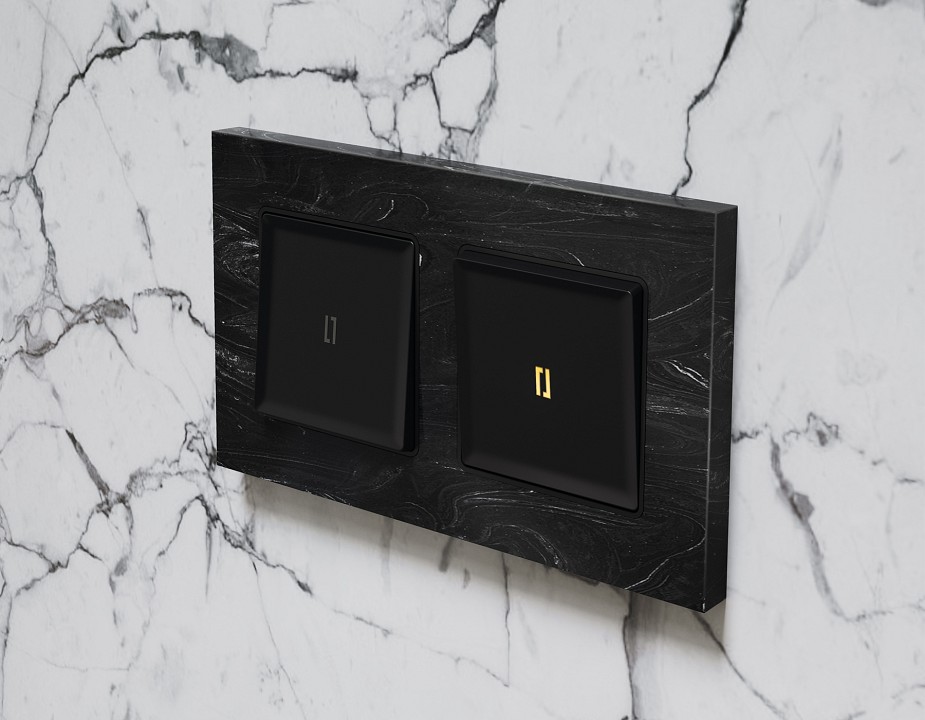 Выключатель самовозвратный одноклавишный с подсветкой, Без рамки ambrella volt ma ma802050