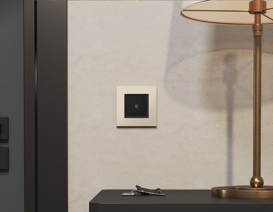 Выключатель самовозвратный одноклавишный с подсветкой, Без рамки ambrella volt ma ma802060