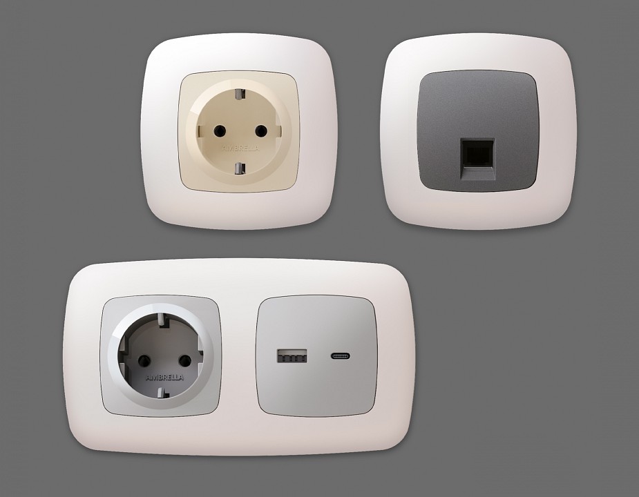 Рамка на 1 пост ambrella volt omega of140201