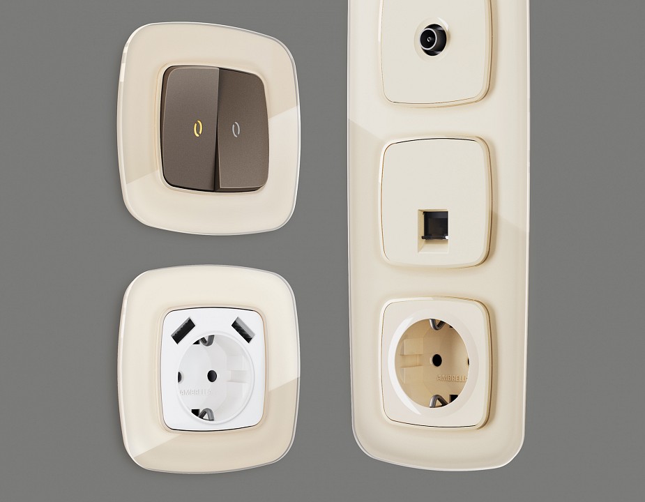 Рамка на 1 пост ambrella volt omega of320301