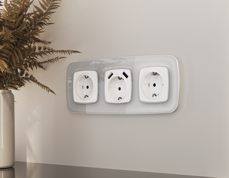 Рамка на 4 поста ambrella volt omega of320404