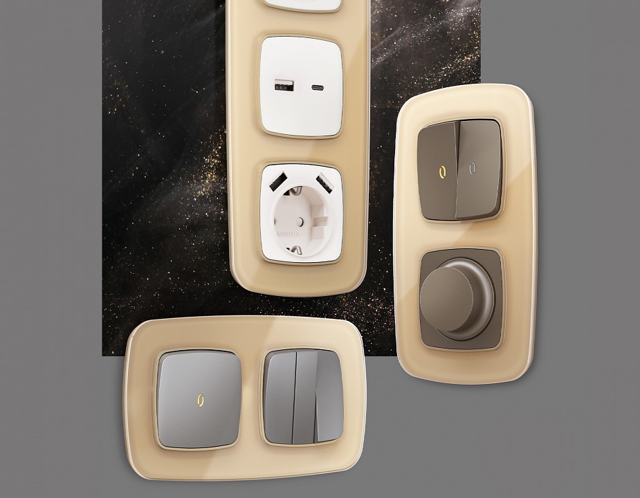 Рамка на 4 поста ambrella volt omega of320604