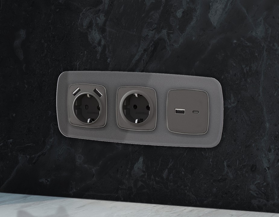 Рамка на 4 поста ambrella volt omega of320654