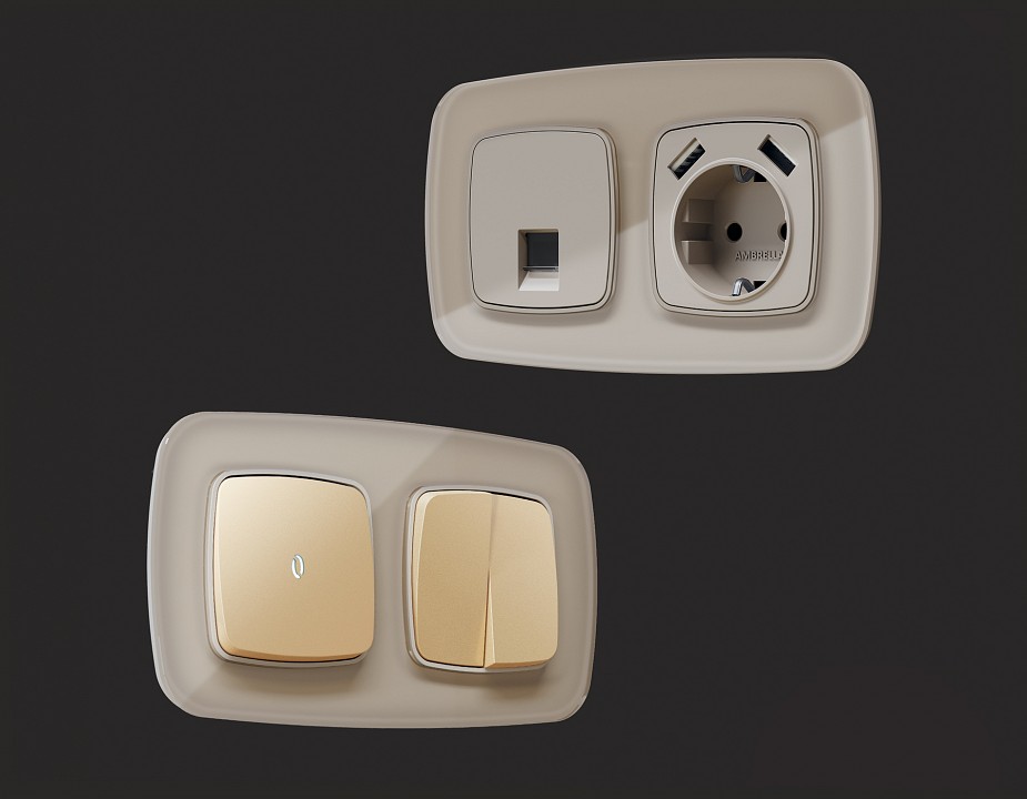 Рамка на 4 поста ambrella volt omega of350604