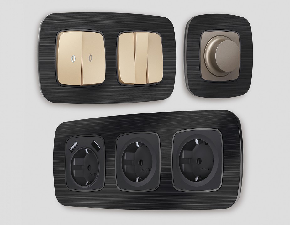 Рамка на 3 поста ambrella volt omega of580503