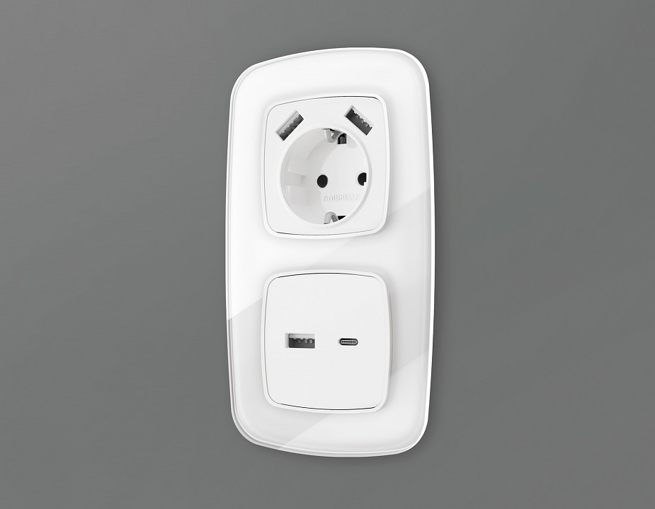 Накладка для розетки type a и c ambrella volt omega op1110