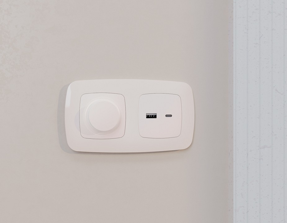 Накладка для розетки type a и c ambrella volt omega op2110