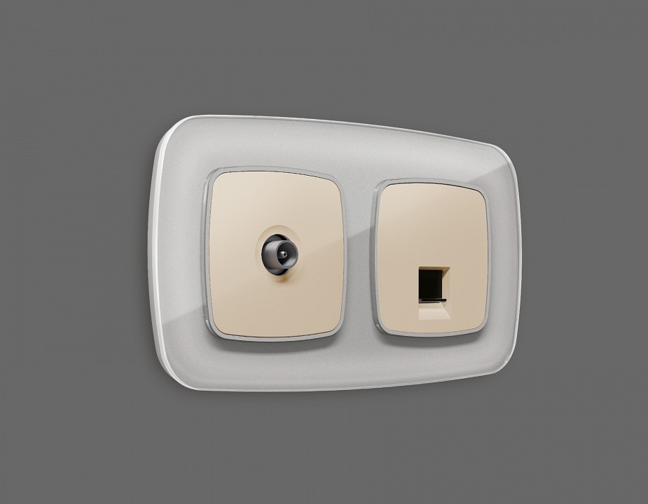 Накладка для тв-розетки ambrella volt omega op3130