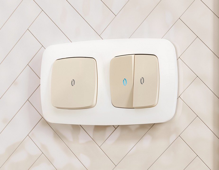 Клавиши для выключателя двухклавишного c подсветкой ambrella volt omega op3240