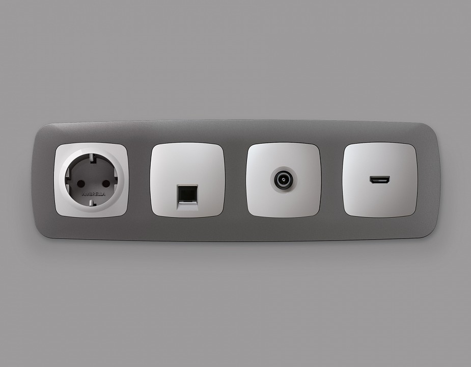 Накладка для розетки rj-11 или rj-45 ambrella volt omega op4120