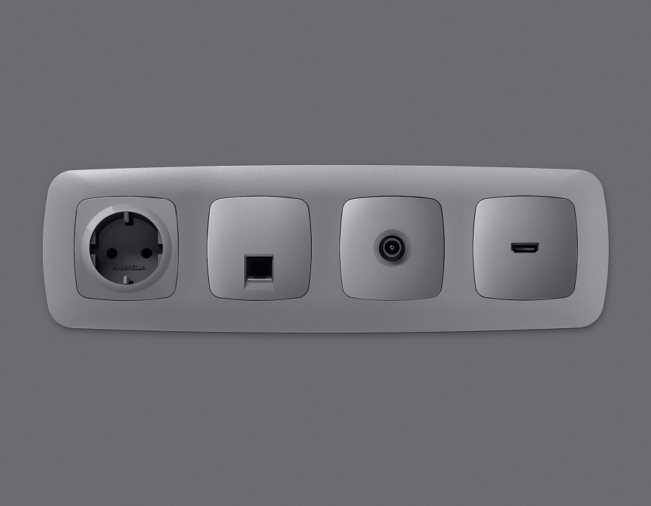 Накладка для тв-розетки ambrella volt omega op5130