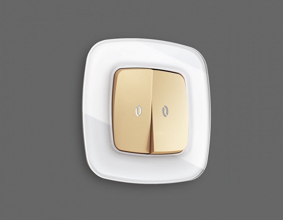 Клавиши для выключателя двухклавишного c подсветкой ambrella volt omega op6040