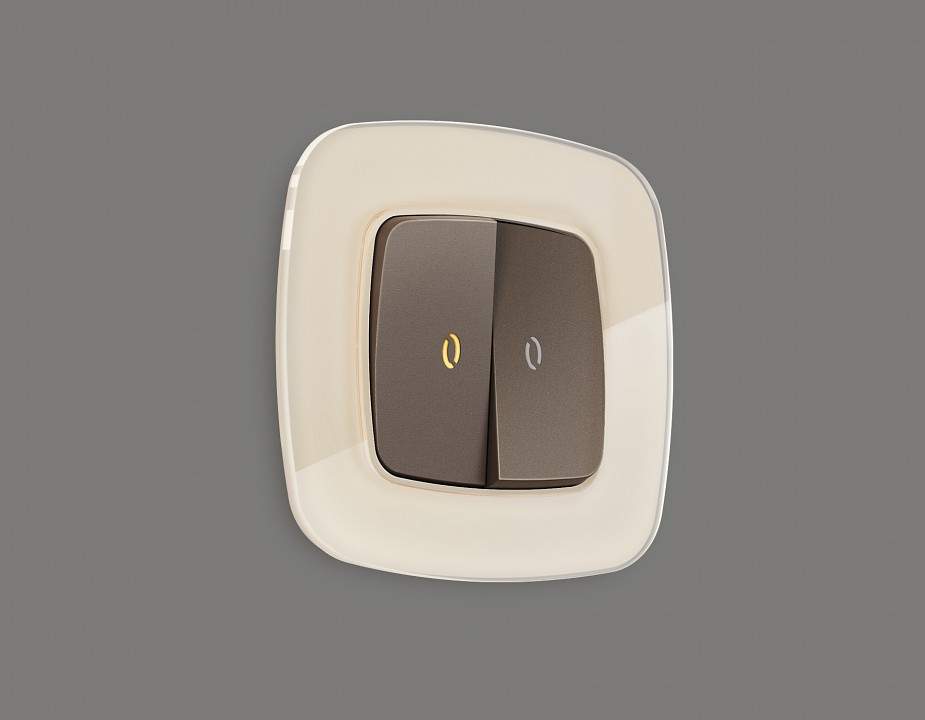 Клавиши для выключателя двухклавишного c подсветкой ambrella volt omega op6340