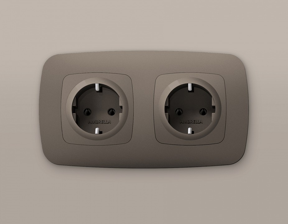 Накладка для розетки с заземлением ambrella volt omega op6360