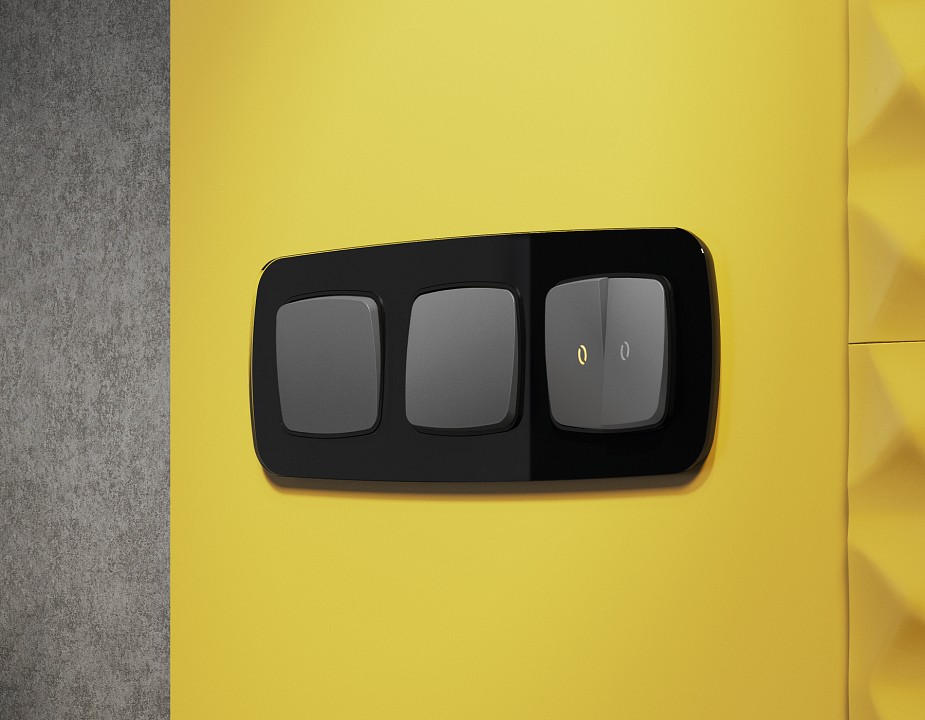 Клавиши для выключателя двухклавишного c подсветкой ambrella volt omega op6540